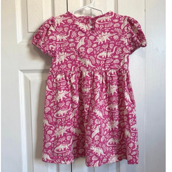 Mini Boden Pink and White Dinosaur Print Dress - Picture 5 of 9